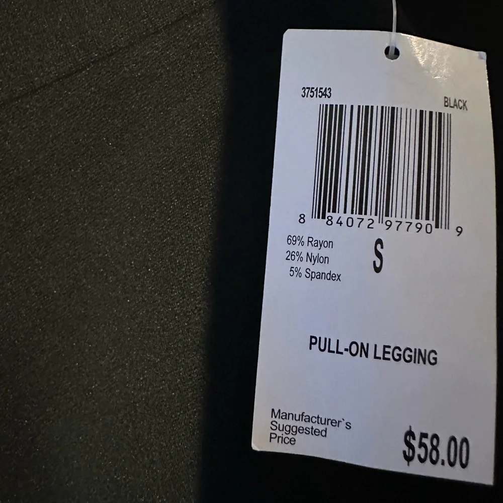 Philosophy Pull On Ponte Black Leggings- Small